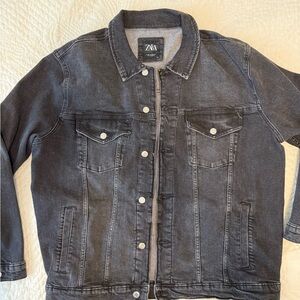 Zara Men's Charcoal Denim Jacket